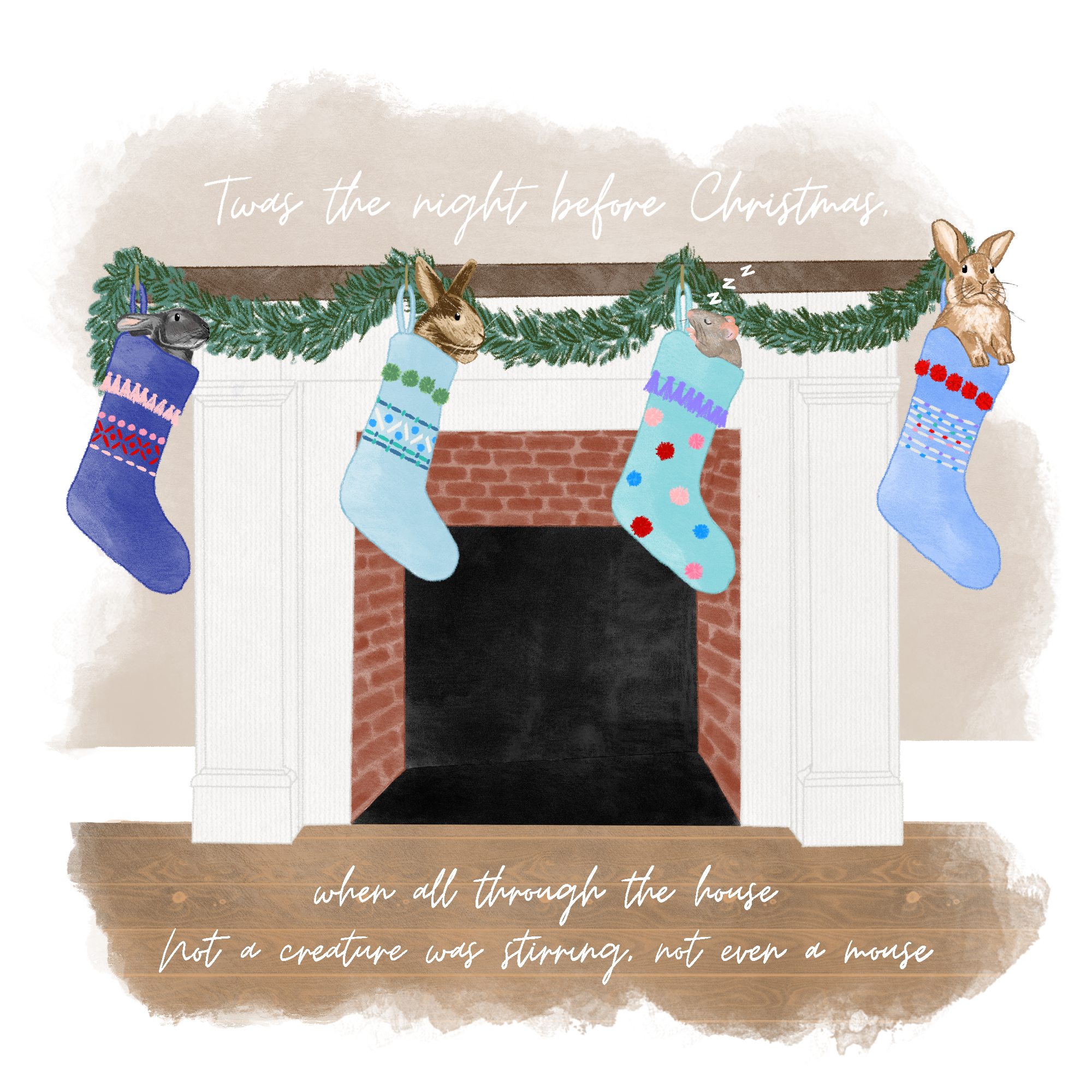 T'was the night before Christmas Greetings Card