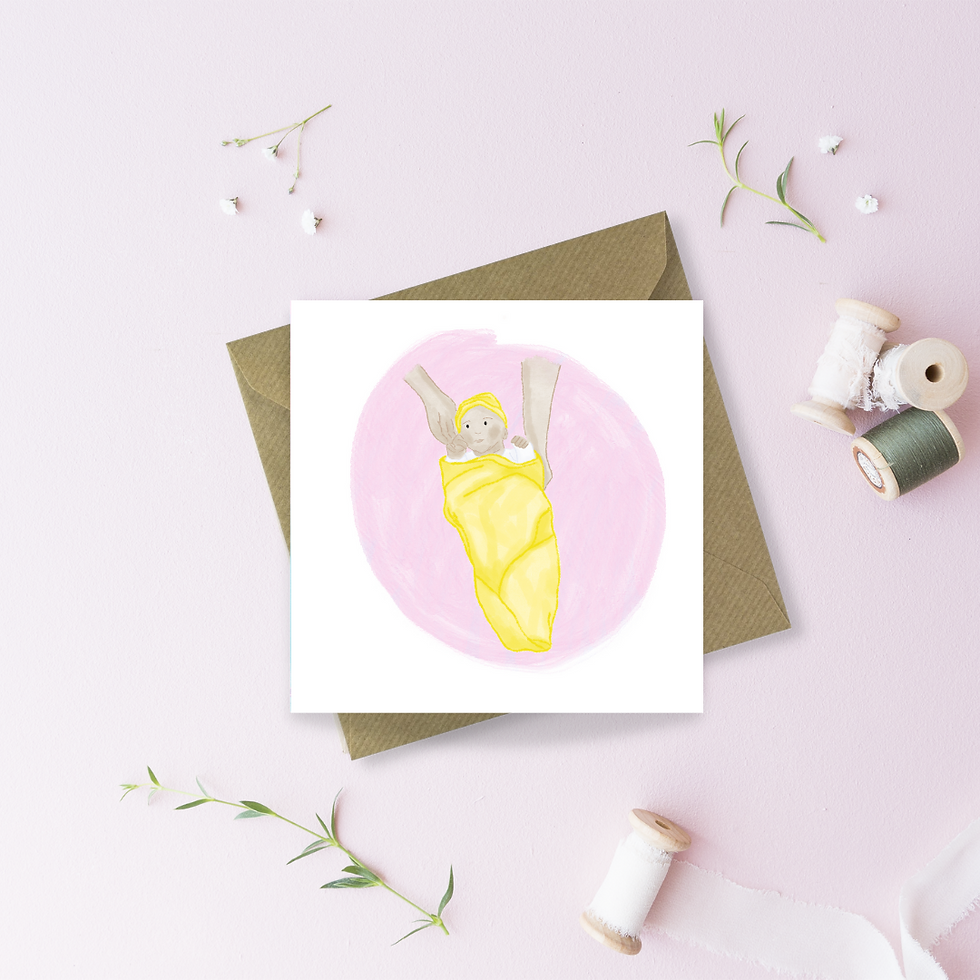 Thumbnail: New Baby Pink Greetings Card *FIND YOUR SKIN TONE*