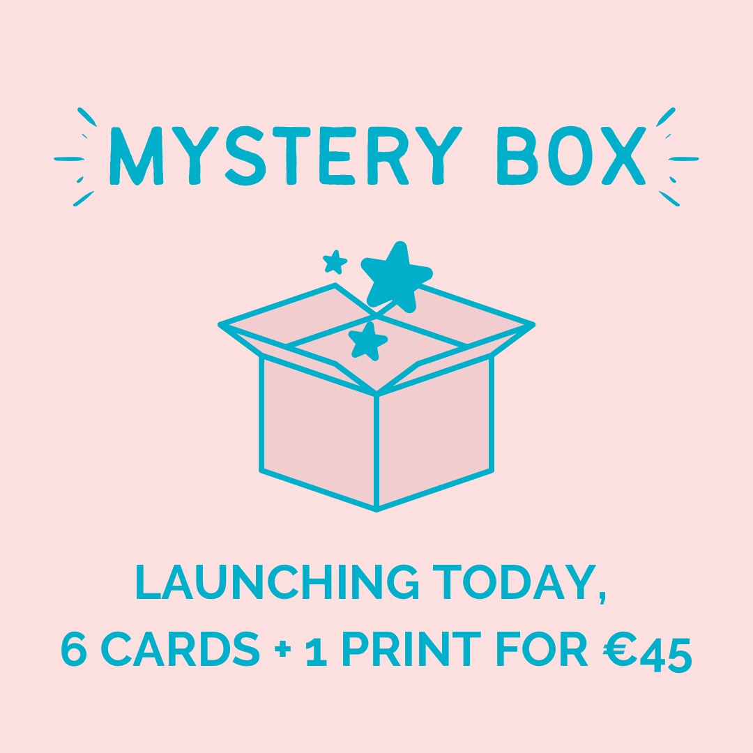 Mystery box of 6 Greetings Cards and 1 Print