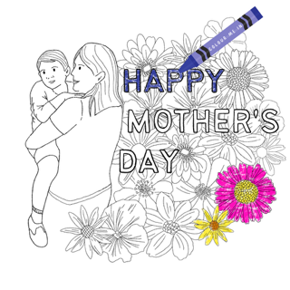 Happy Mother's Day COLOUR ME IN Greetings Card *PERSONALISE*