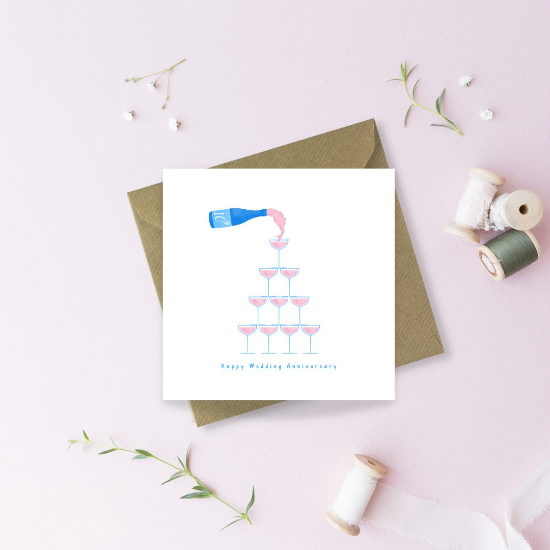 10th Wedding Anniversary Greetings Card