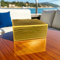 Coffret montre en alligator or 24K