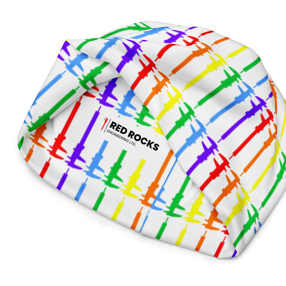 Thumbnail: Branded All-Over Print Beanie (White)