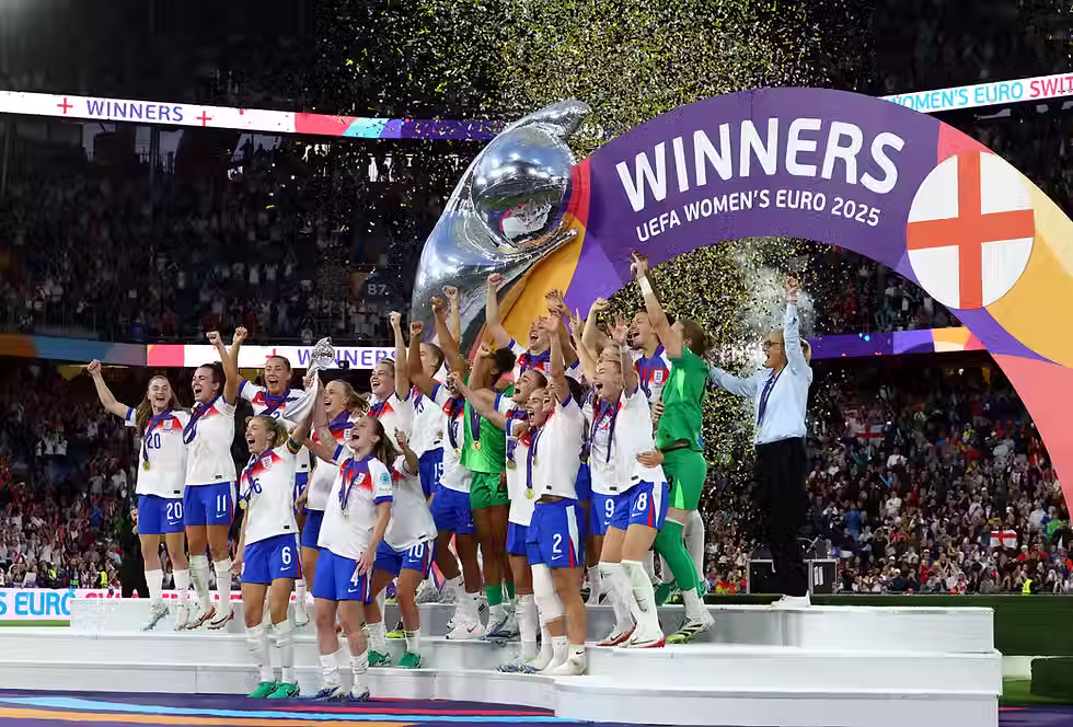 England Women Winning Euros 2025 Trophy Lift