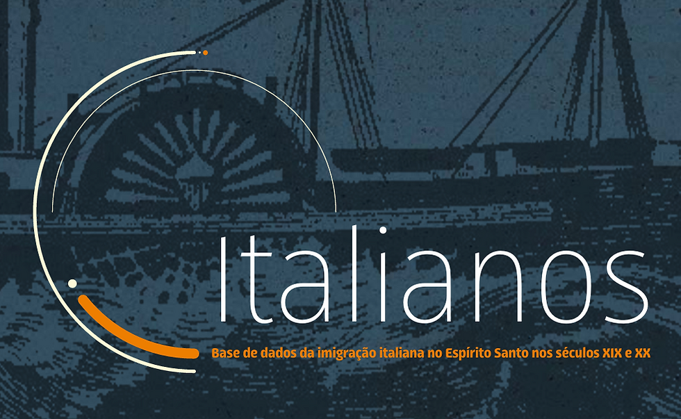 capa do livro "Italianos" que faz parte da coleção Canaã produzida pelo Arquivo Público do Estado do Espírito Santo