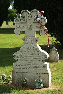 Fanny Adams' grave in Alton cemetery