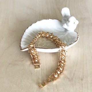 Miniatura: Pulseira semijoia banhada a ouro com esferas foscas