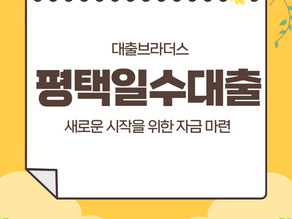 평택일수대출! 새로운 시작을 위한 자금 마련