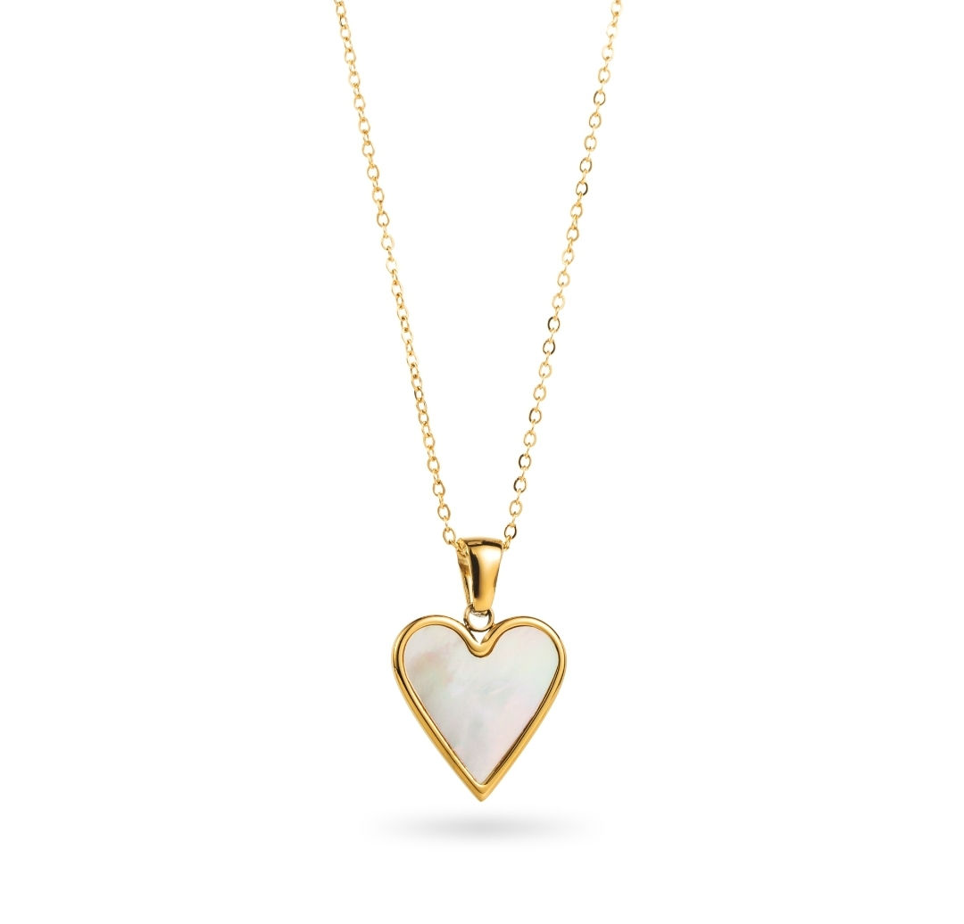 Collier coeur nacré 