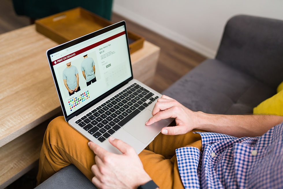 People watching print on demand website