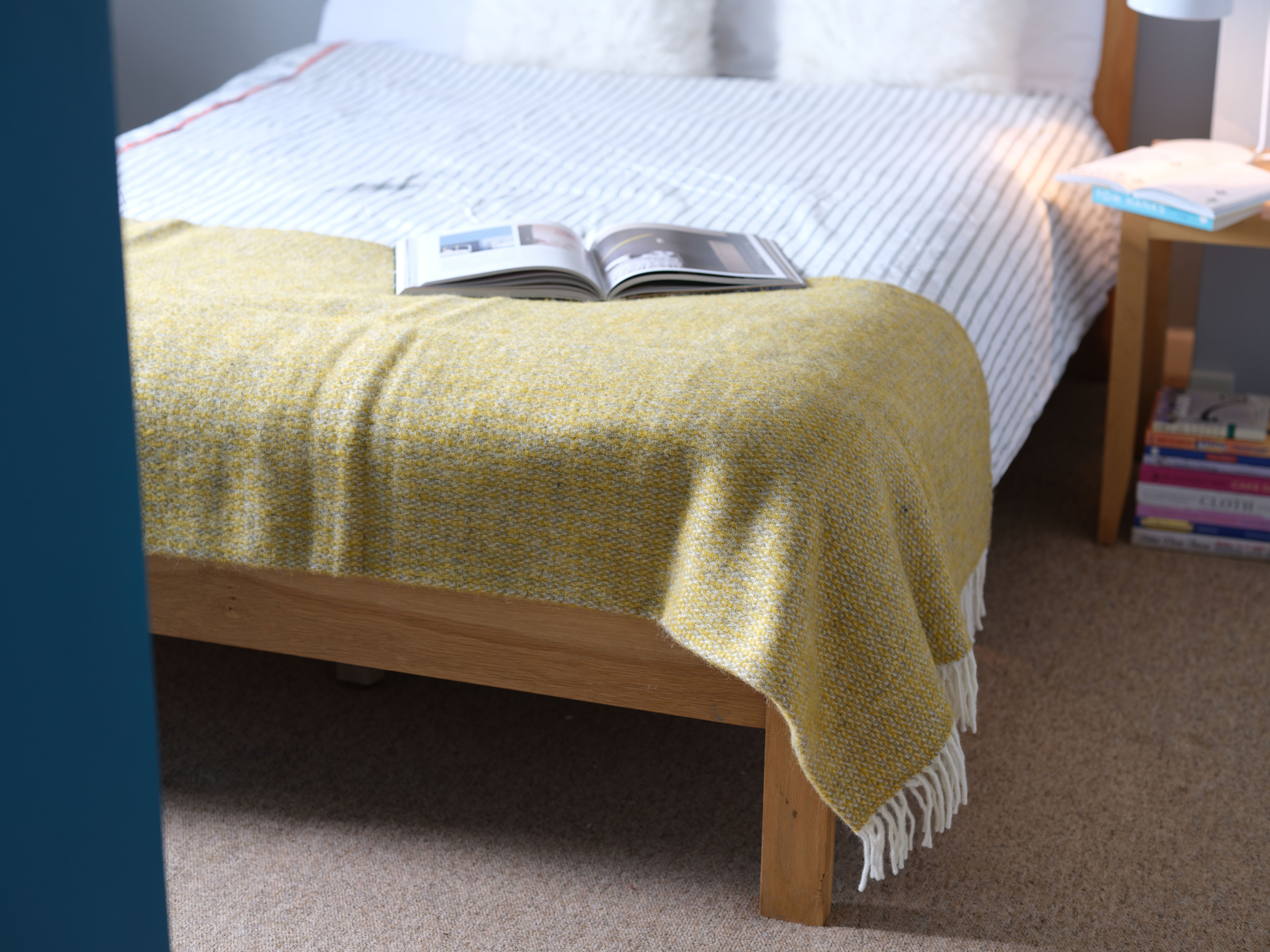 Illusion Yellow and Grey Blanket Throw Large