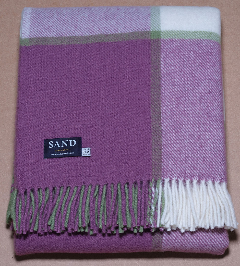 Thumbnail: Block Check Raspberry Blanket Throw