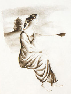 Endre Rozsda - Femme en Arcadie (cca 1953)