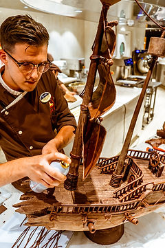 sculpture chocolat bateau