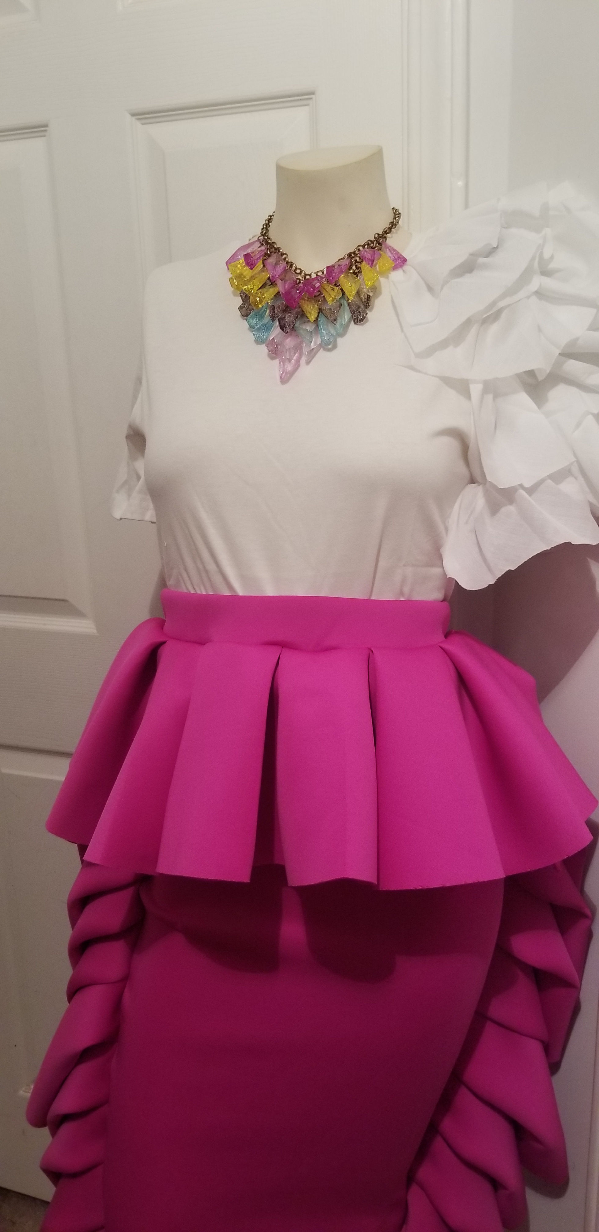 White 1-Ruffle tshirt