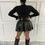 Thumbnail: Black pleated PU mini skirt