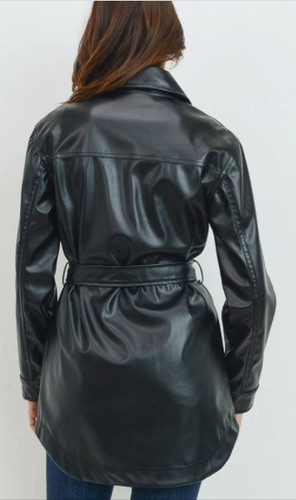 Vegan leather shirt dress plus | Sass It Up Boutique