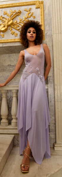 Izabela Couture Atumn Winter 2024 - liliac dress with embroidered stars