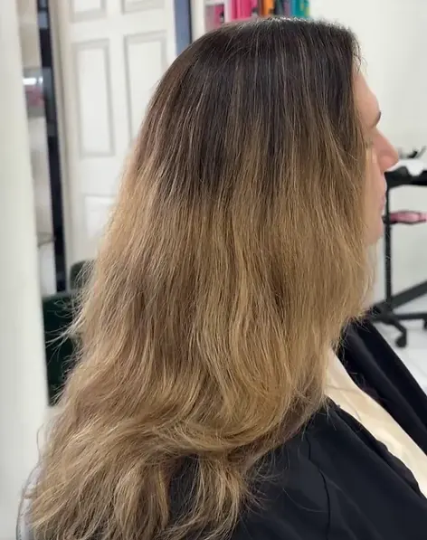Dry, uneven hair texture showing signs of damage and dehydration before professional treatment