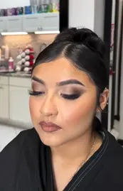 Bridal makeup with soft glam look at Hello Beautiful Signature Salon Houston