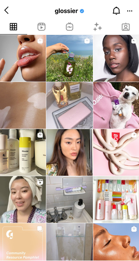 Glossier Instagram feed 1