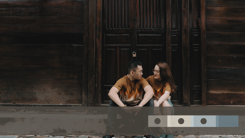 couple looking at each other while talking