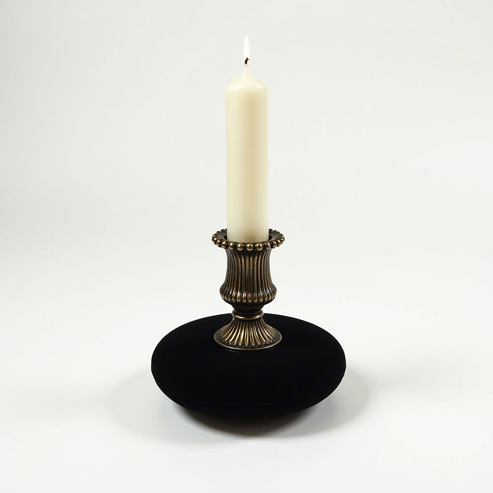 Black Velvet Candle Holder
