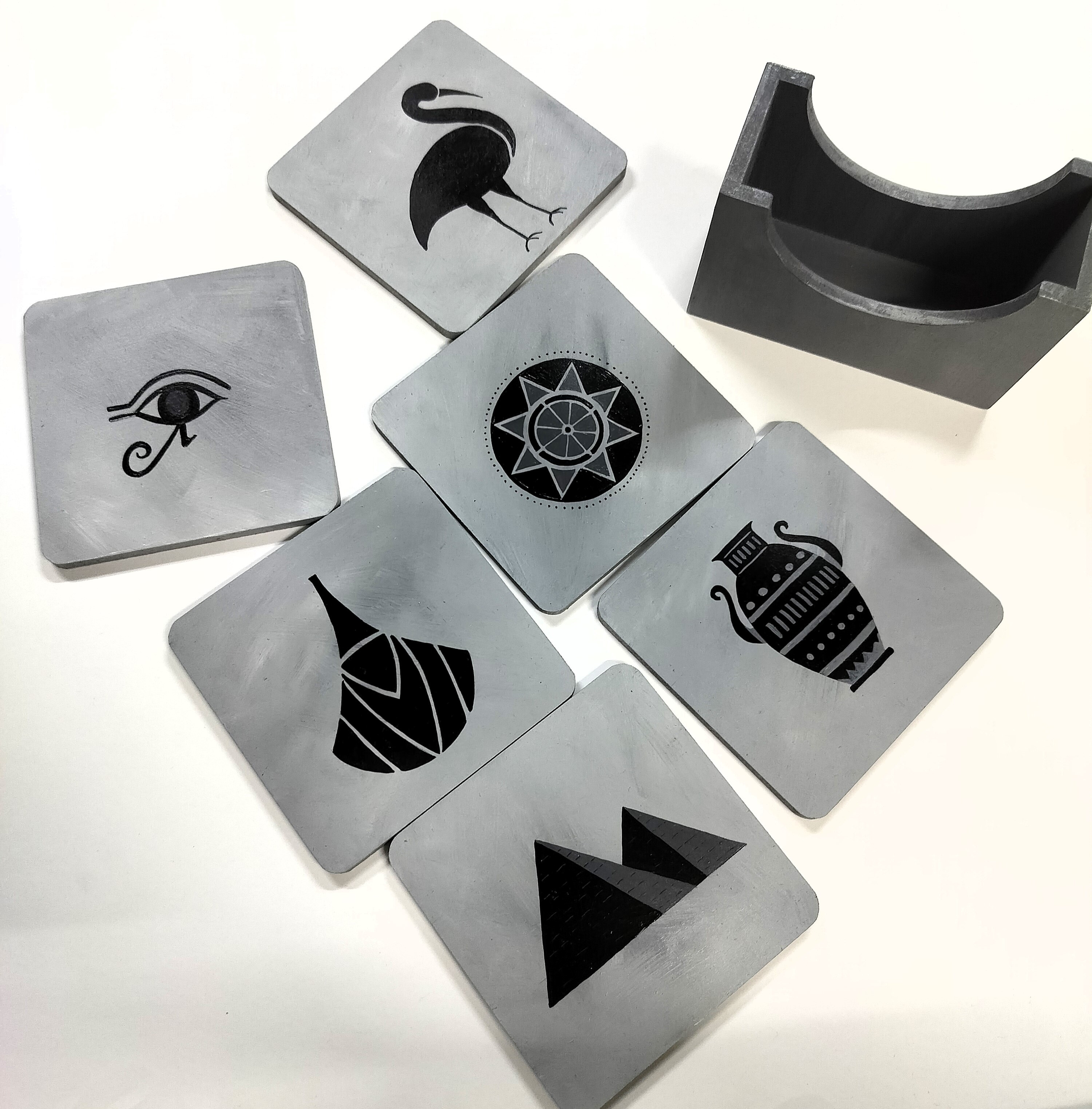 Hand Painted Ancient Egyptian Coaster Collection