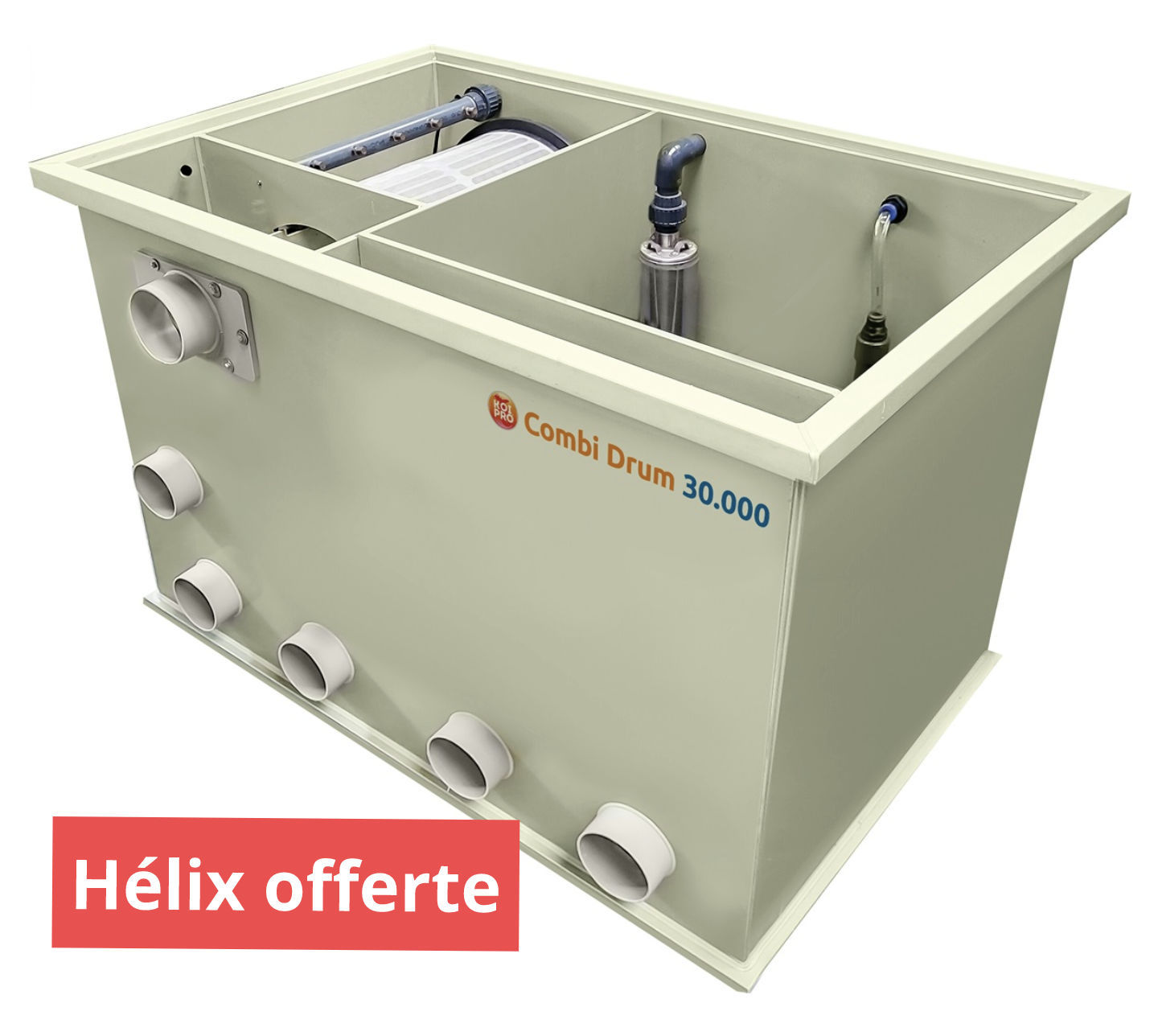 Combi drump 30.000 gravitaire ou pompage (filtre a tambour)