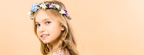 Girl wearing hand made clothing