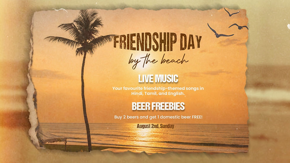 Best Friendship Day Offers in Chennai: Friendship Day by the Beach: Live Music & Beer Offers at the Beach Terrace