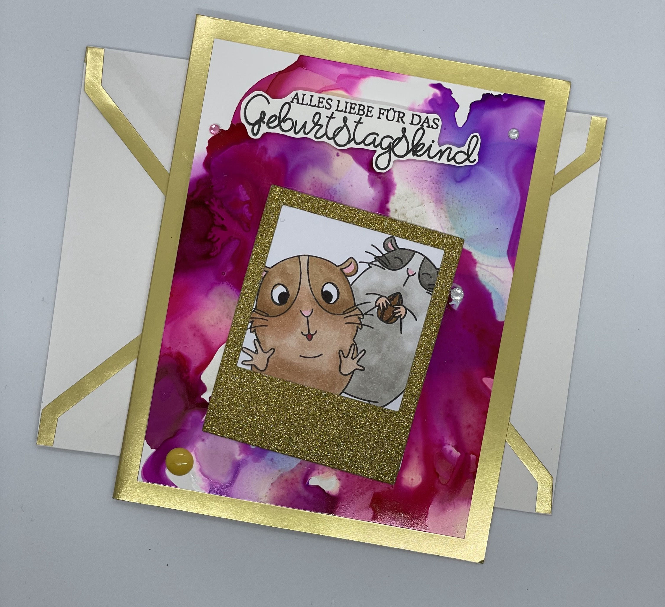 Geburtstagskarte Polaroid Meerschweinchen