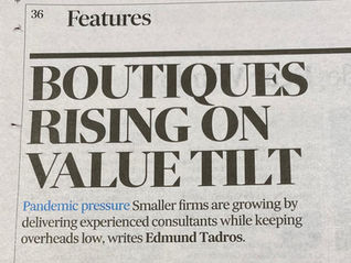 In the news Australian Financial Review - Boutique consulting thrives on promise of better value