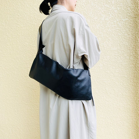 美品 OHGA オーガ レザー コロンバッグ BLACK Leather Shoulder ＜CROV＞black(黒) | kayna