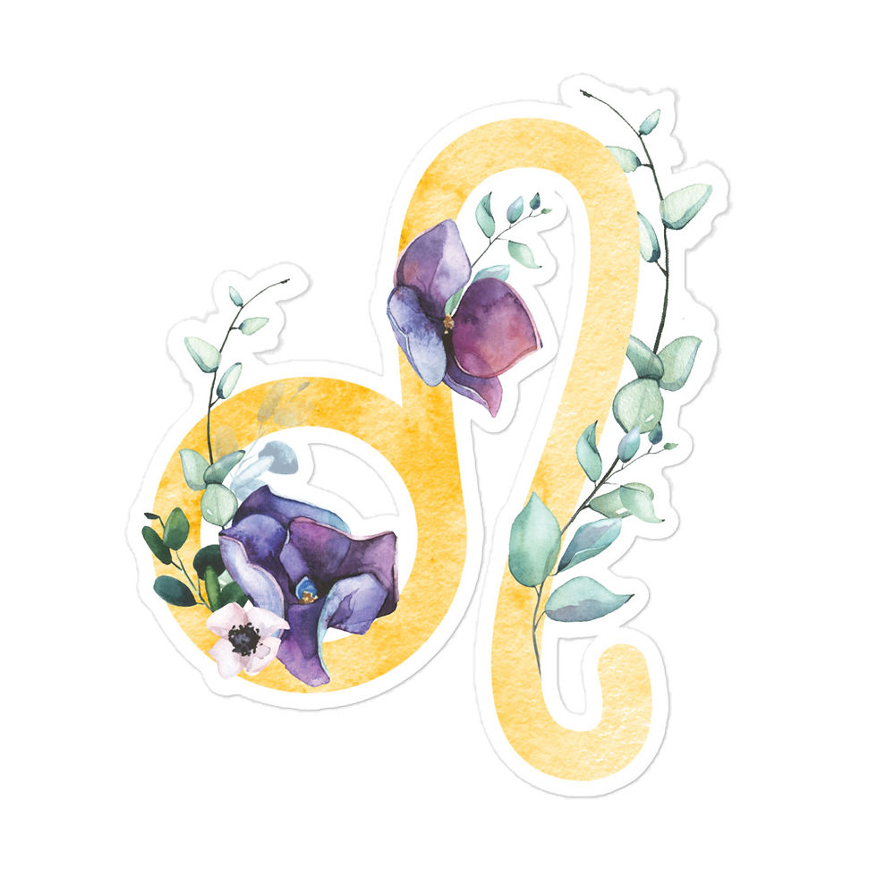 Thumbnail: Floral Leo Bubble-free Sticker