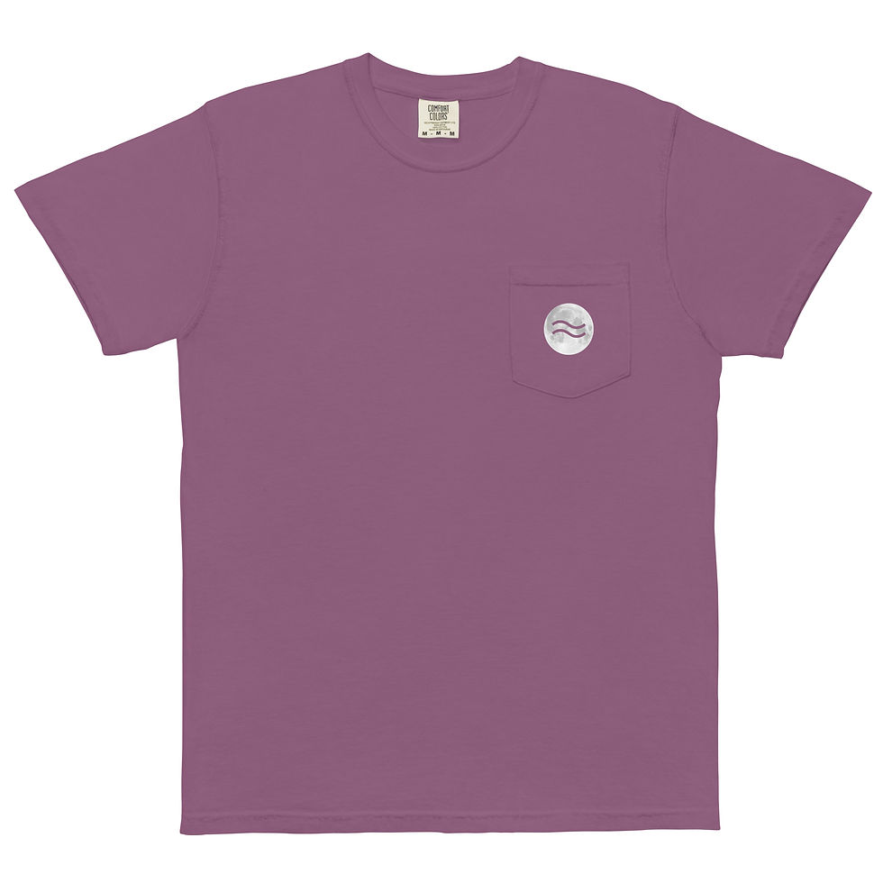 Thumbnail: Aquarius Moon Unisex Garment-dyed Pocket T-shirt
