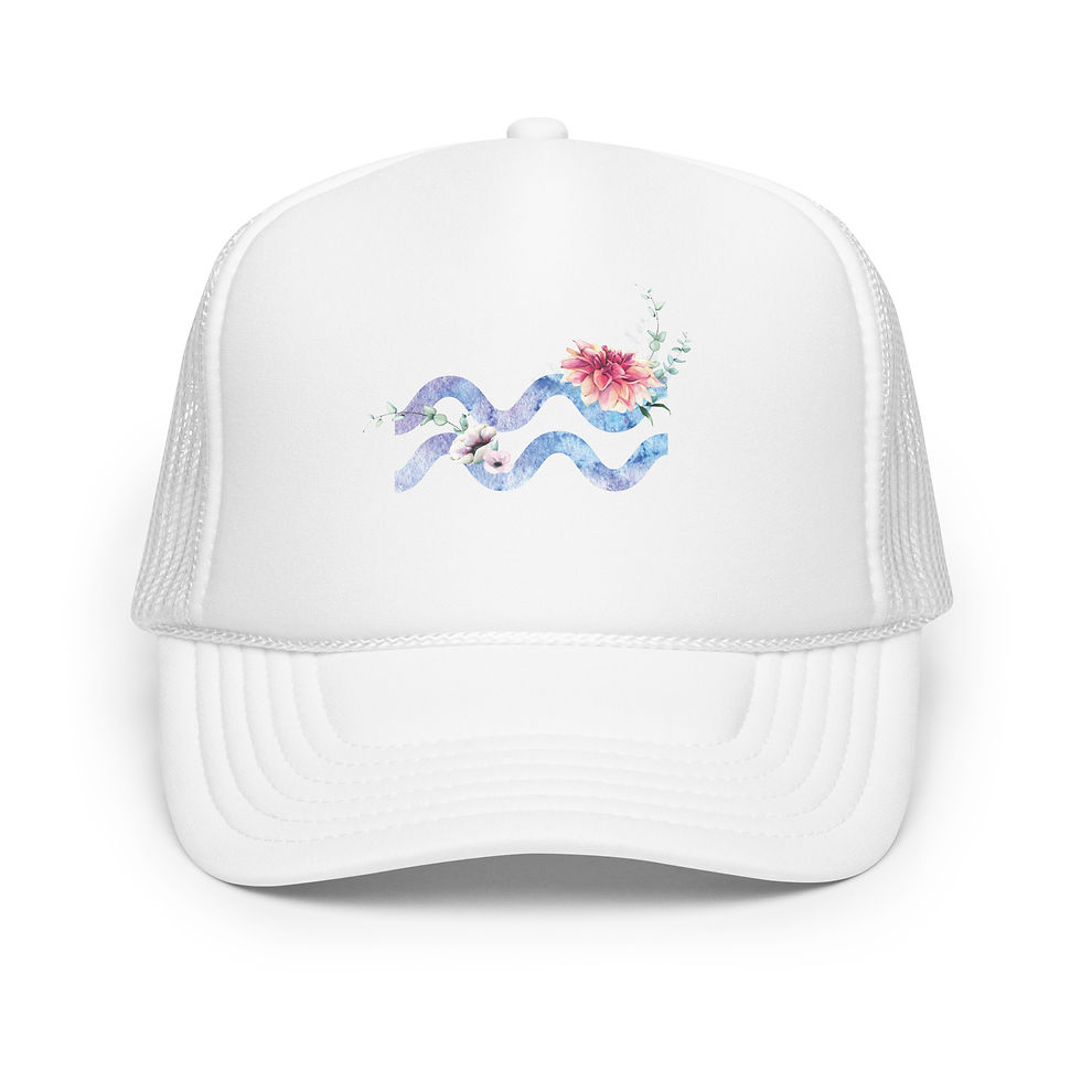 Thumbnail: Floral Aquarius Foam Trucker Hat