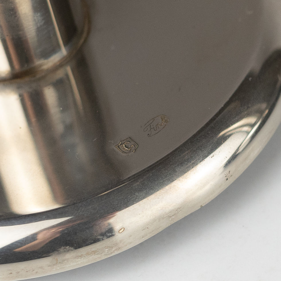 Thumbnail: Pair of silver lamps with silver shades
