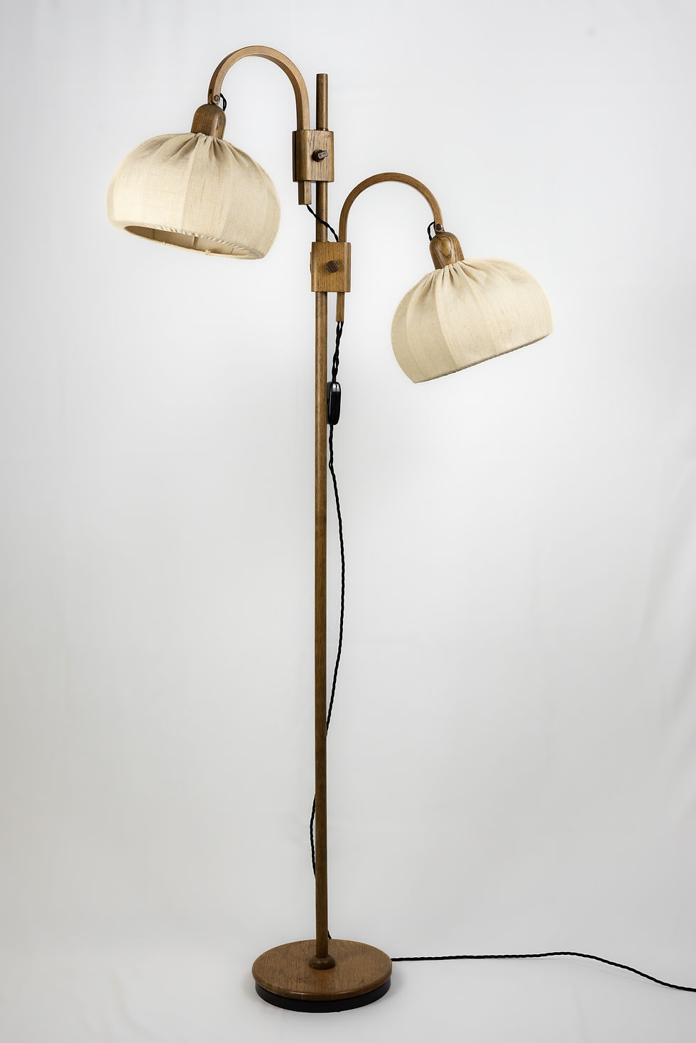 Thumbnail: Oak double floor lamp by Domus