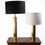 Thumbnail: Pair of brass column table lamps