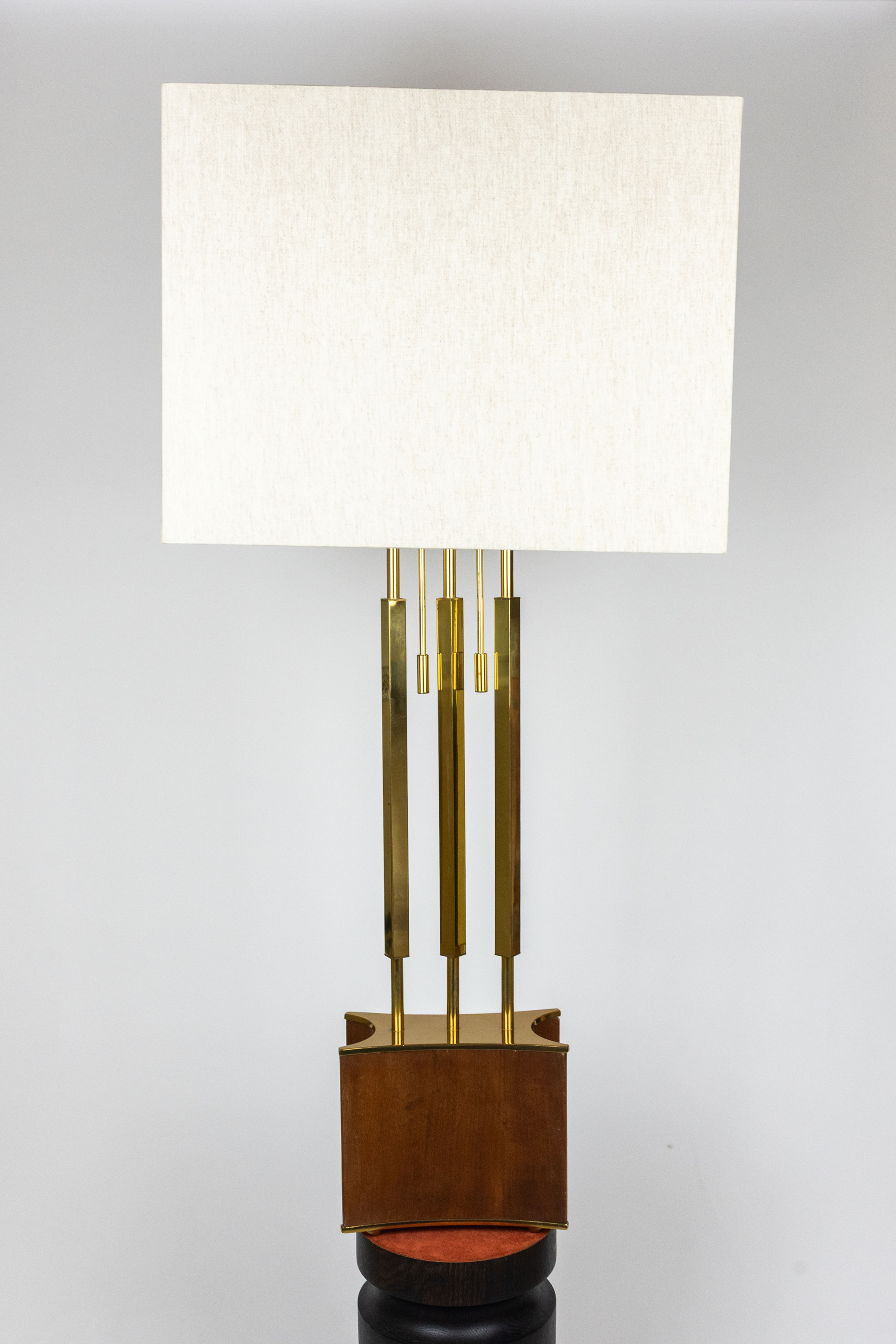 Large Mid-Century Brass Pendulum Lamp