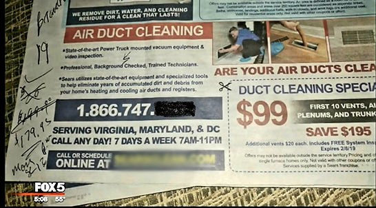 $99 aair duct cleaning scam