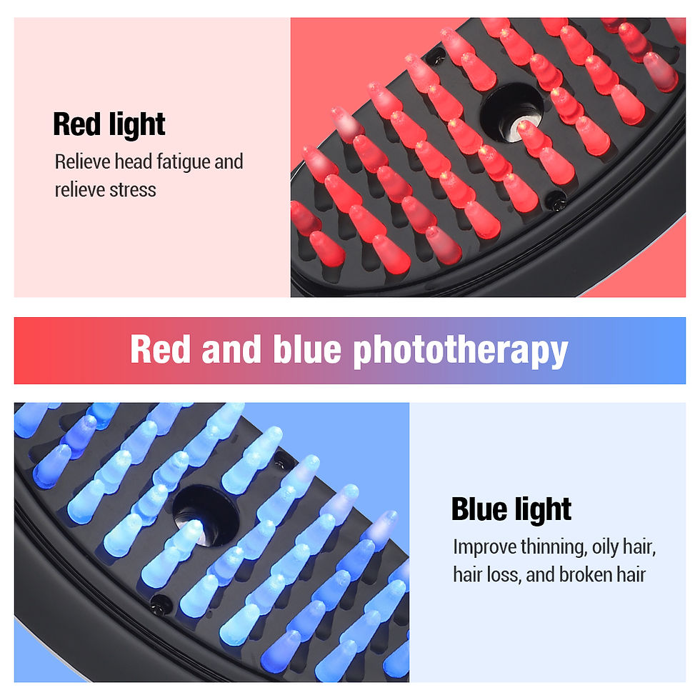 Miniatura: New Electric Massage Comb Blue Red Light Therapy Vibration Hair Massage Scalp Br