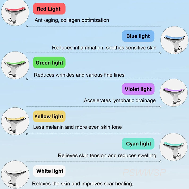 Miniatura: Neck Face Beauty Device Lifting  Photon Therapy Vibration Facial Massager Double
