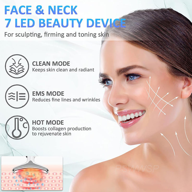 Miniatura: Neck Face Beauty Device Lifting  Photon Therapy Vibration Facial Massager Double