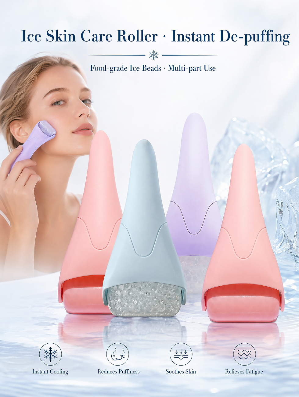 Miniatura: Ice Roller for Face, Cold Therapy Skin Care Tool Instant De-Puffing, Reduce Redn