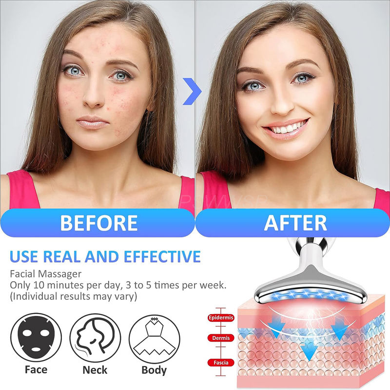 Miniatura: Neck Face Beauty Device Lifting  Photon Therapy Vibration Facial Massager Double