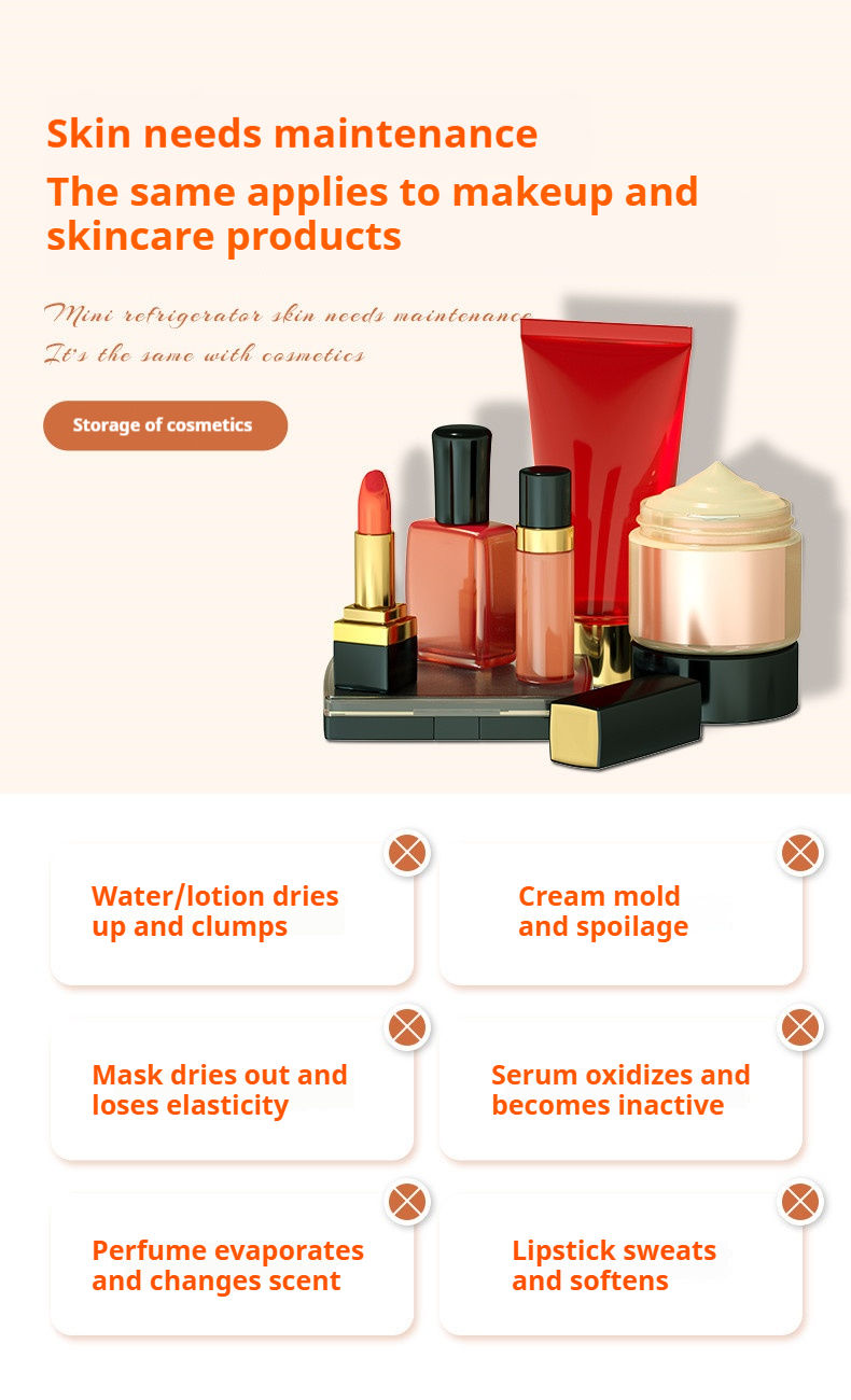 Miniatura: Dual-Use Mini Fridge Makeup Mirror for Car And Home Beauty Skincare Products Por