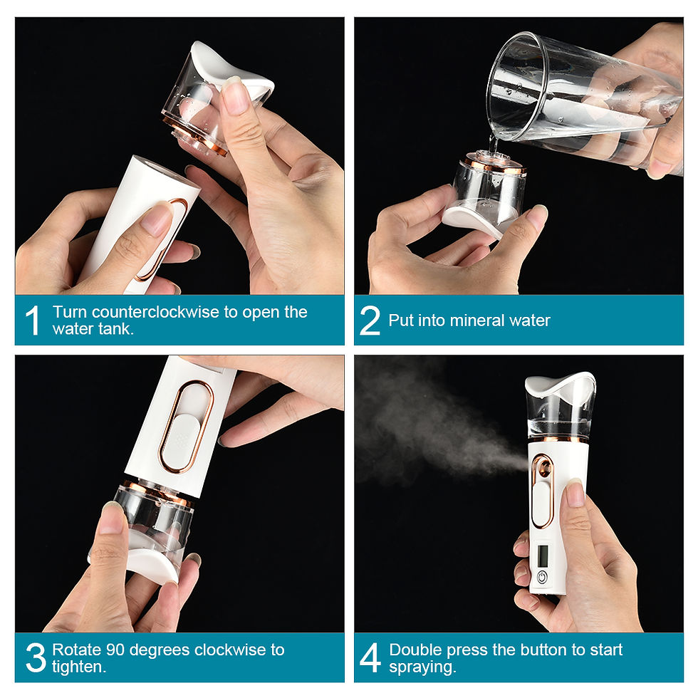 Miniatura: Spray Facial Steamer Mini Handheld Portable Mist Sprayer Water Replenishment Ins