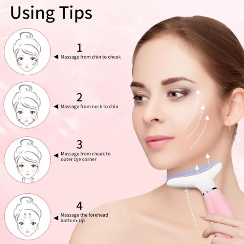 Miniatura: Neck Face Beauty Device Lifting  Photon Therapy Vibration Facial Massager Double